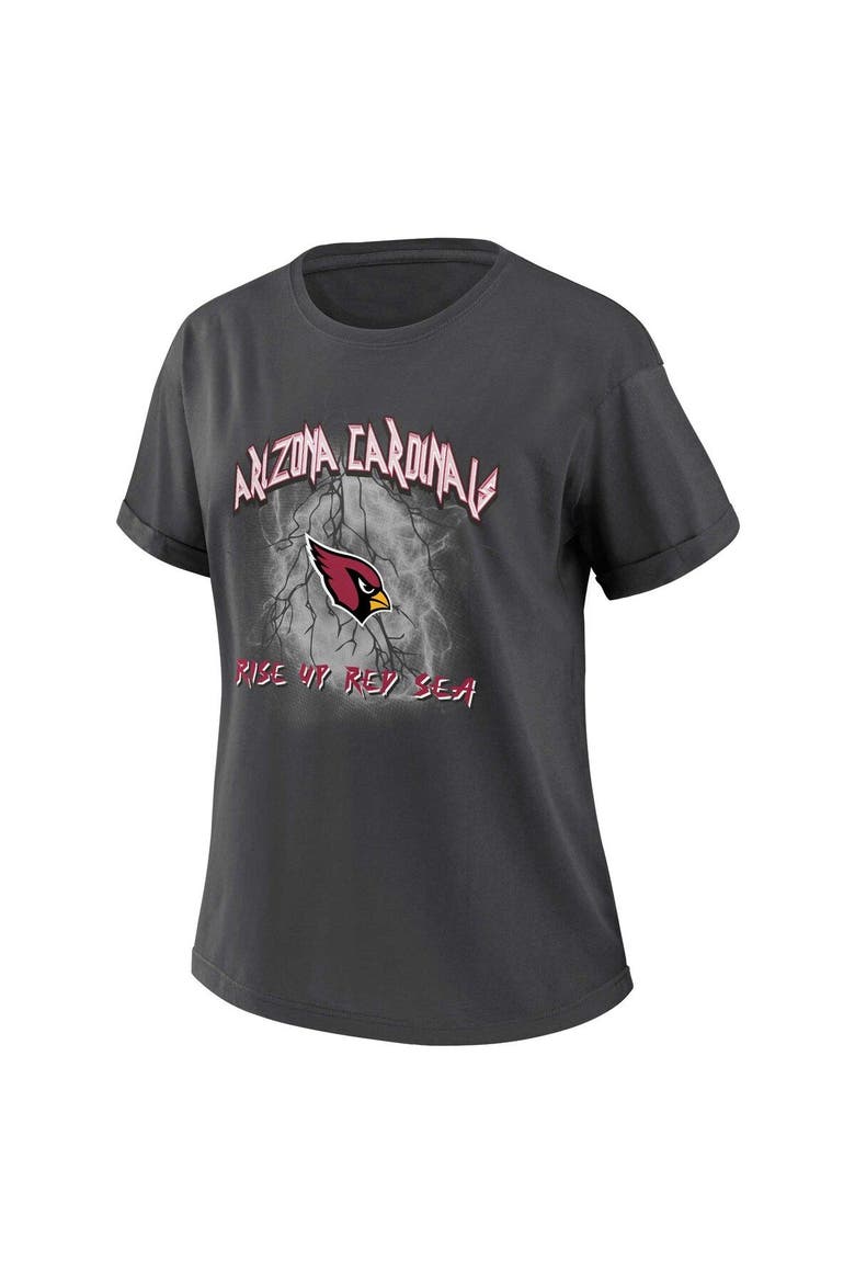 Women's WEAR by Erin Andrews Charcoal Arizona Cardinals Boyfriend T-Shirt, Alternate, color, Charcoal