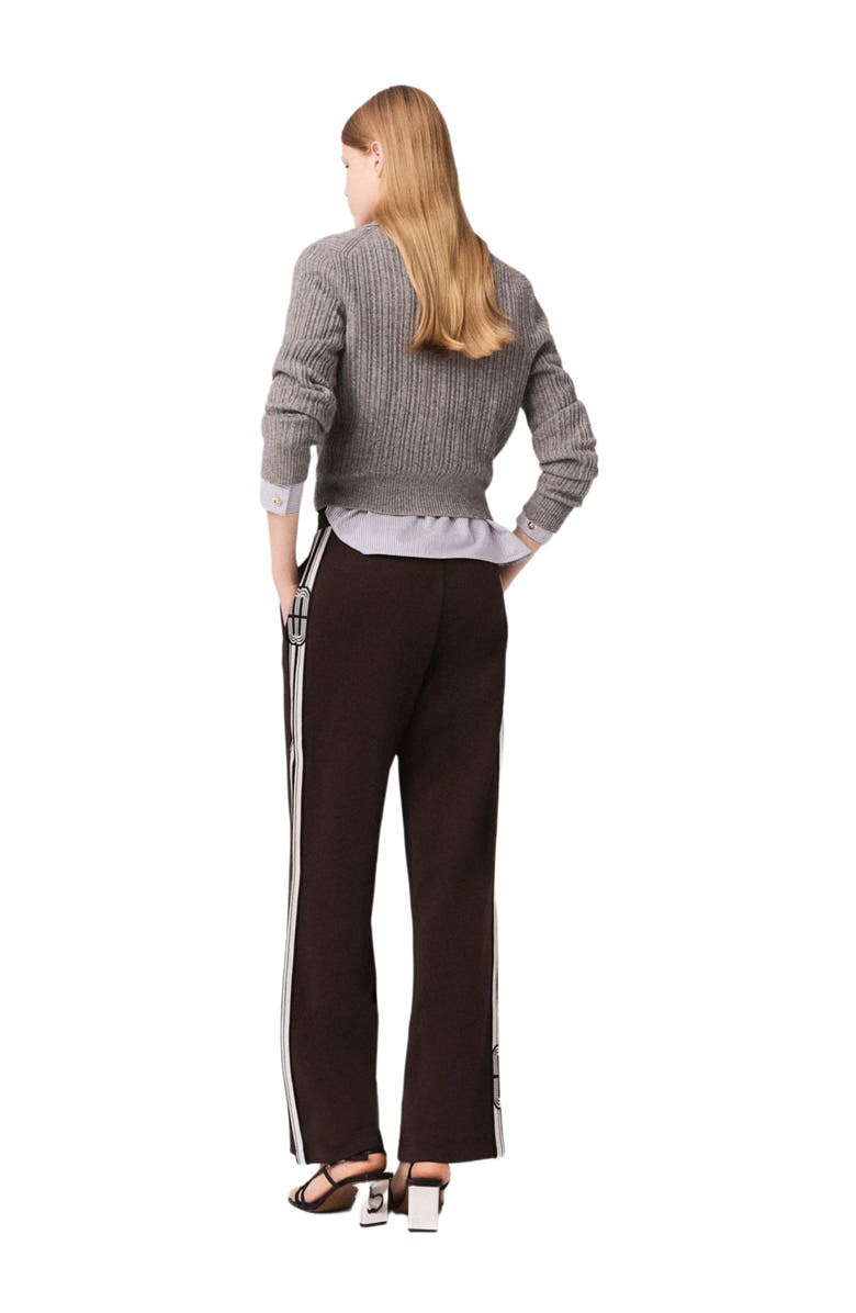 maje Straight-striped trousers, Alternate, color, Dark Brown
