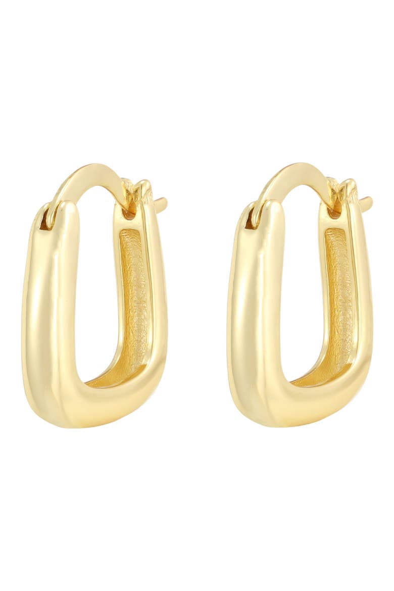 14k Gold Plated Square Hoop Earrings, Alternate, color, GOLD
