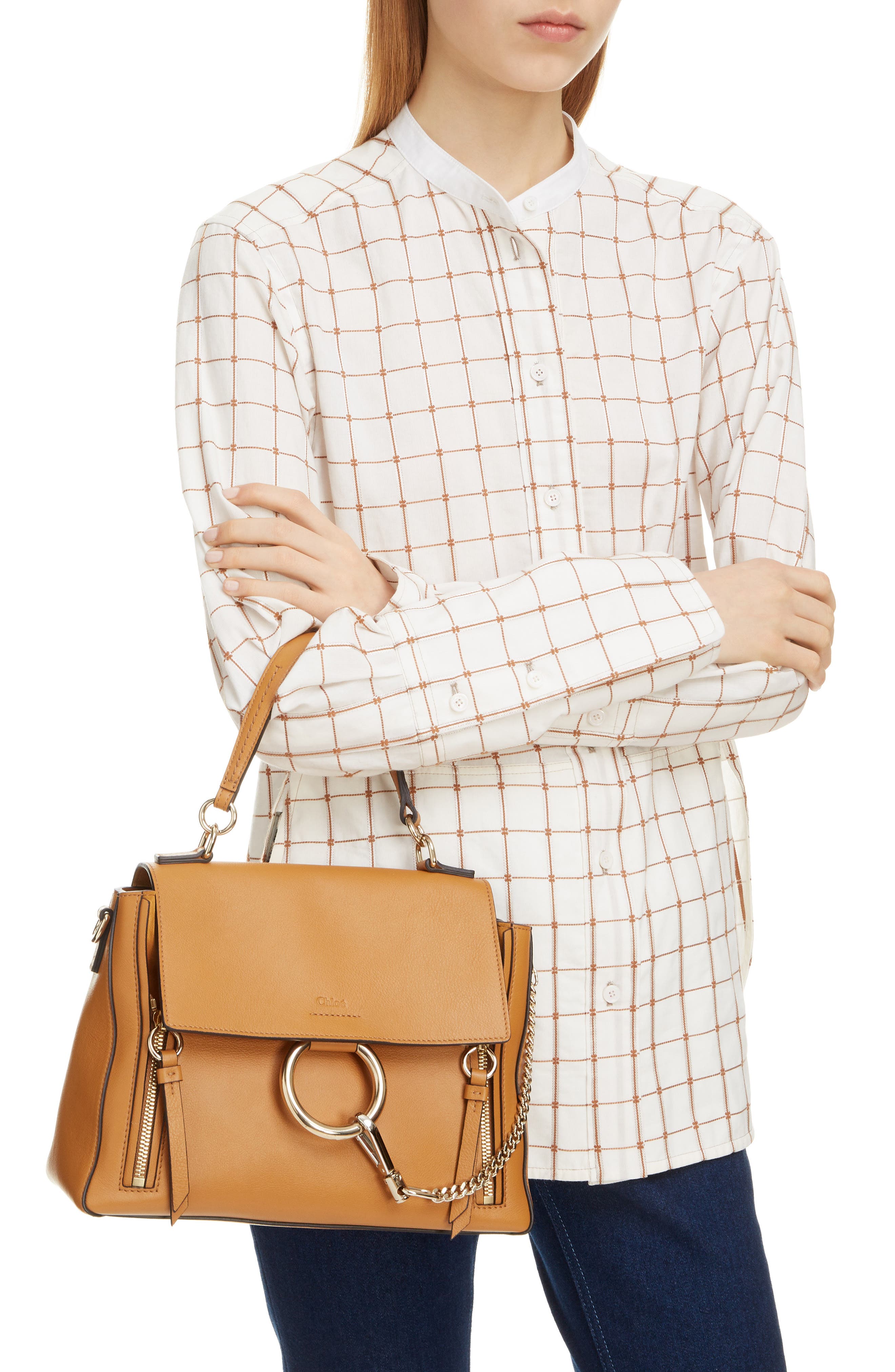 Small Faye Day Leather Shoulder Bag, Alternate, color, AUTUMNAL BROWN