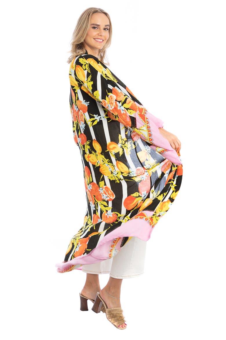 Citrus Motif Maxi Topper, Alternate, color, BLACK