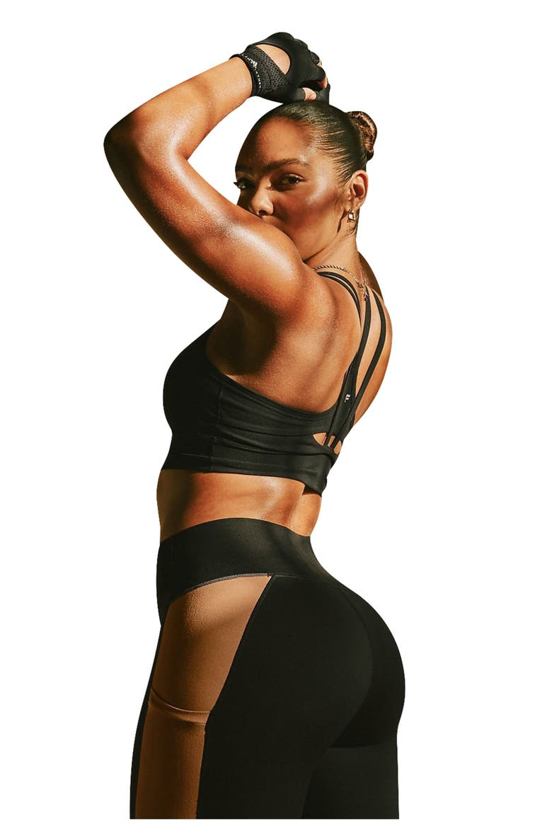 Principal Longline Medium Impact Sports Bra, Alternate, color, Black