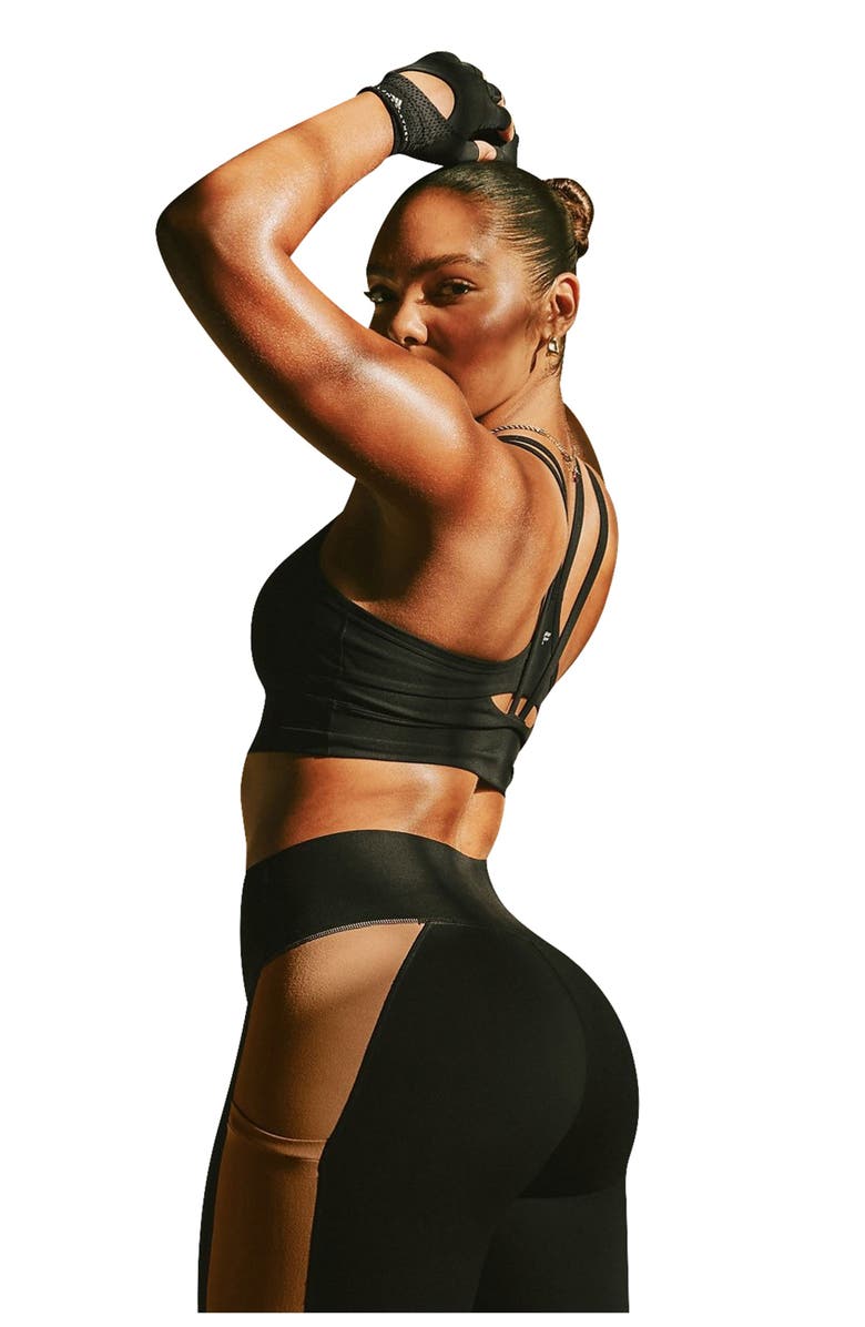 Fabletics Principal Longline Medium Impact Sports Bra, Alternate, color, Black