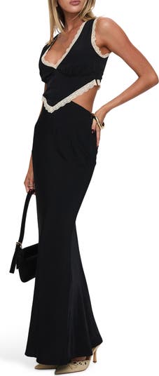 Keila Lace Trim Cutout Maxi Dress