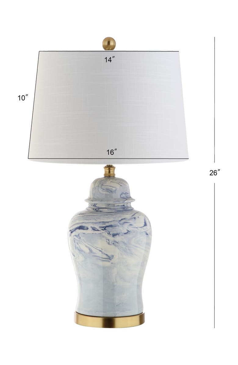JONATHAN Y Wallace 26" Ceramic LED Table Lamp, Blue/White, Alternate, color, Blue/White