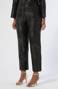 Marina Rinaldi Demetra Metallic Floral Jacquard Pants