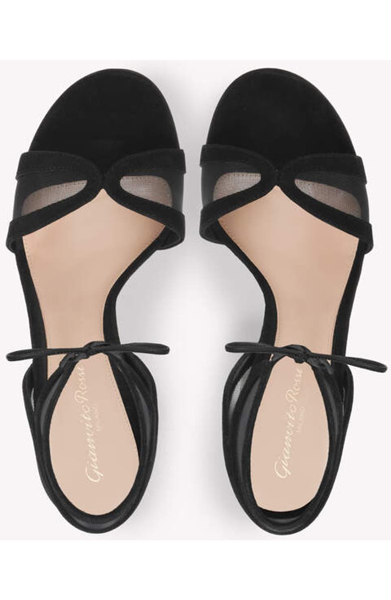 Gianvito Rossi Falene Sandals, Alternate, color, Black Fabric And Suede