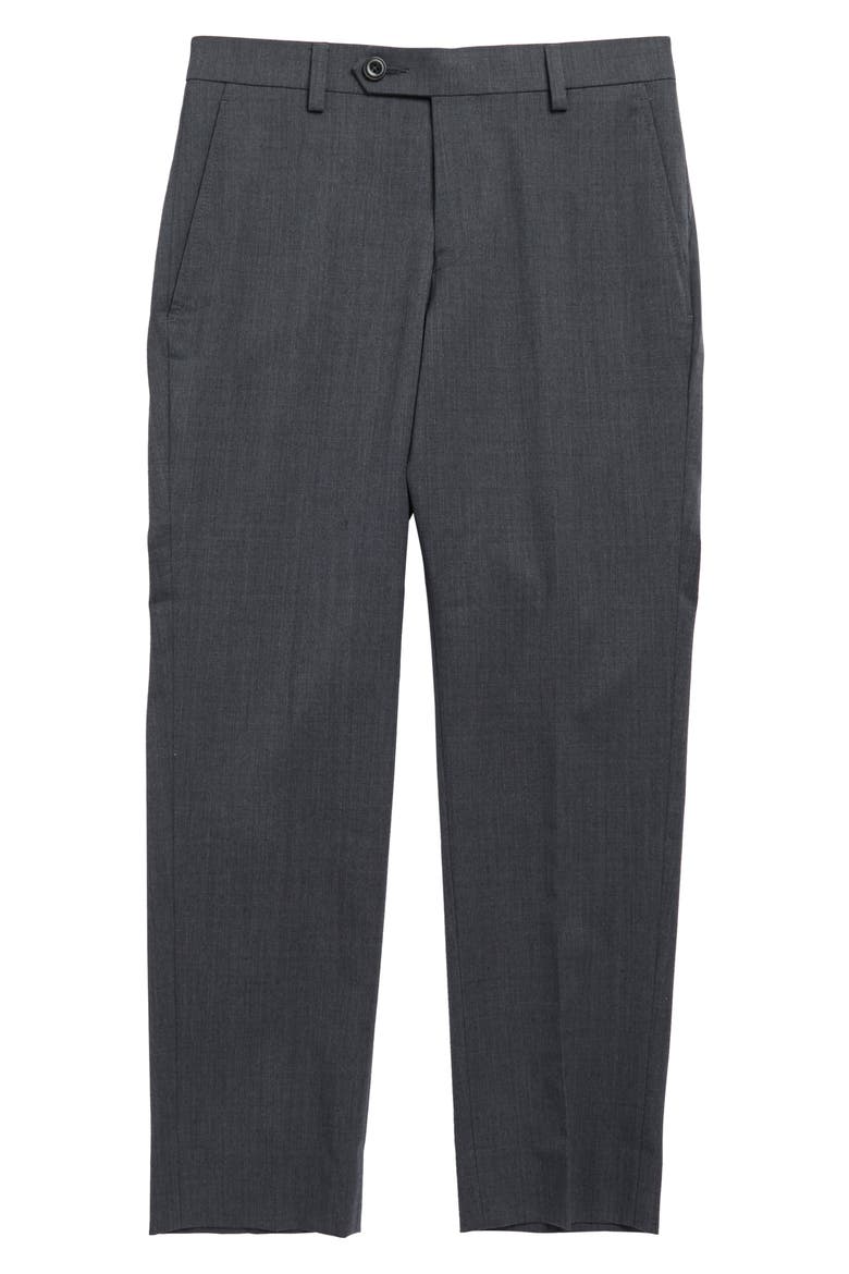 Kids' Grey Wool Blend Dress Pants, Main, color, GREY