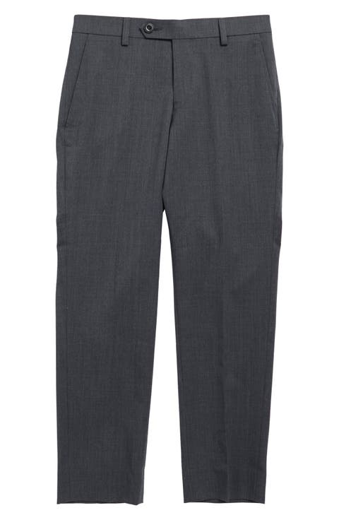Kids' Grey Wool Blend Dress Pants (Big Kid)