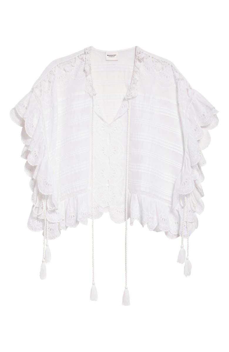 Isabel Marant Étoile Payton Cotton Eyelet Top, Alternate, color, White