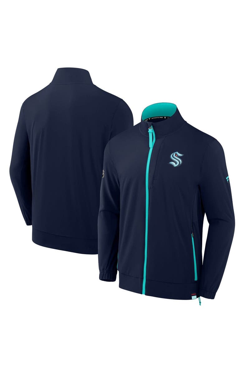 FANATICS Men's Fanatics  Deep Sea Blue Seattle Kraken Authentic Pro Full-Zip Coaches Jacket, Main, color, True Navy