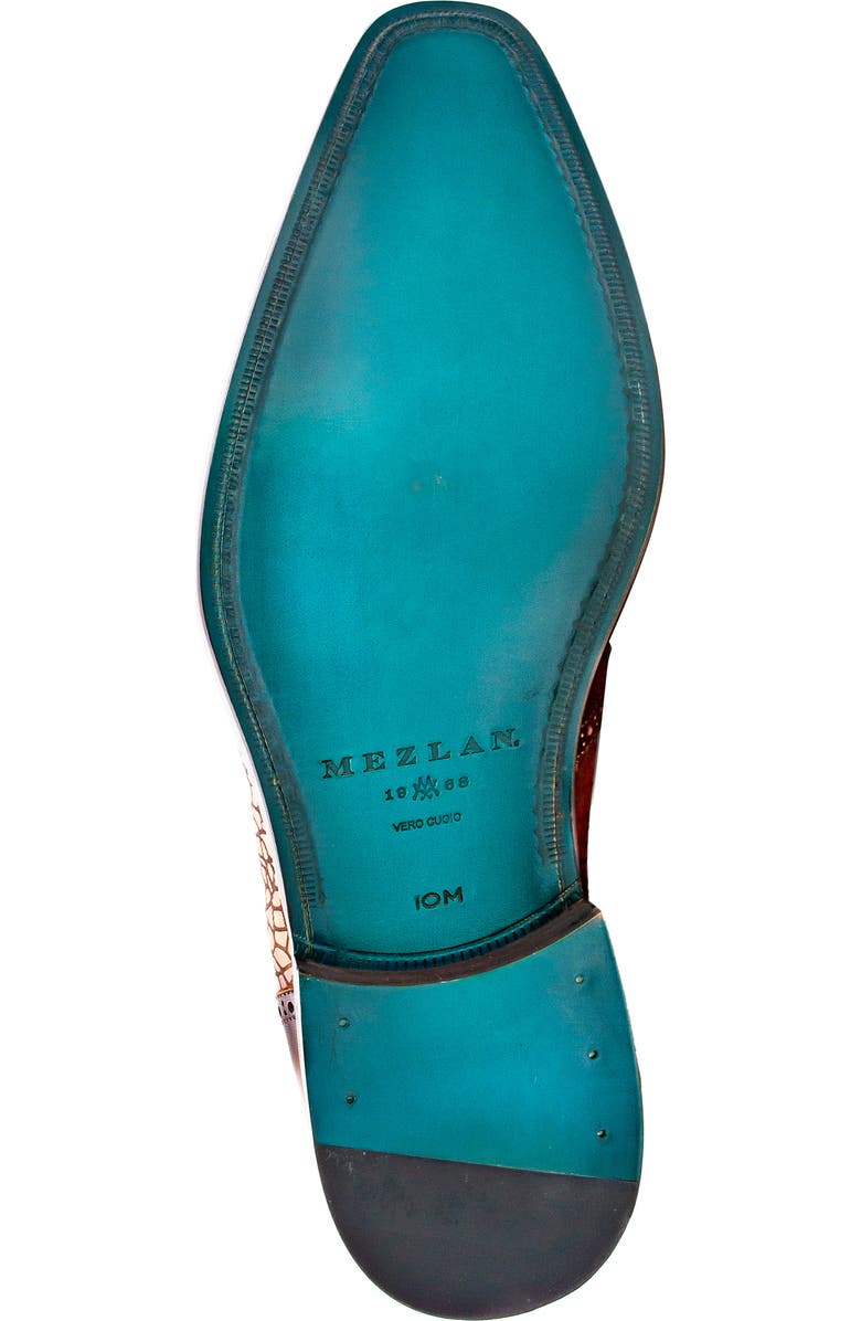 Mezlan Patina Laser Wingtip Oxford, Alternate, color, Chocolate/ Cognac Rust