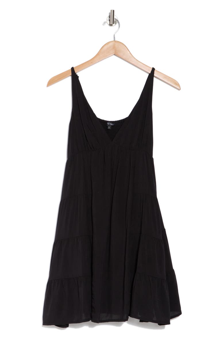 Empire Waist Minidress, Alternate, color, BLACK