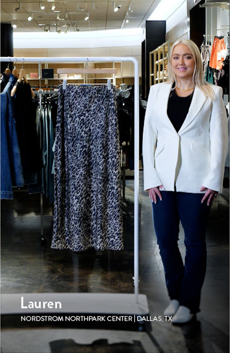 Bryony Leopard Print Satin Maxi Skirt, sales video thumbnail