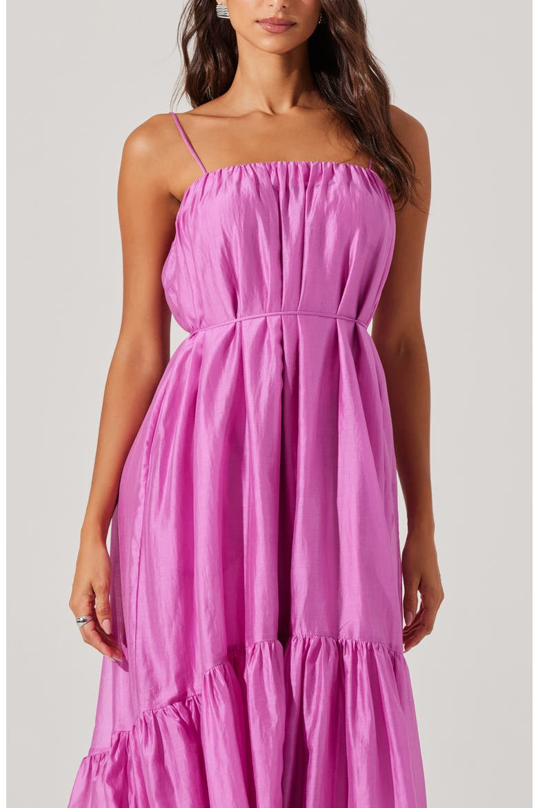 Elisha Ruffle High-Low Organza Dress, Alternate, color, MAGENTA