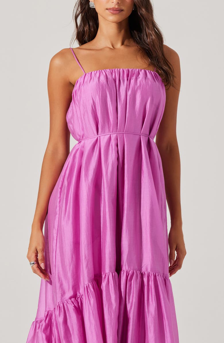 ASTR the Label Elisha Ruffle High-Low Organza Dress, Alternate, color,