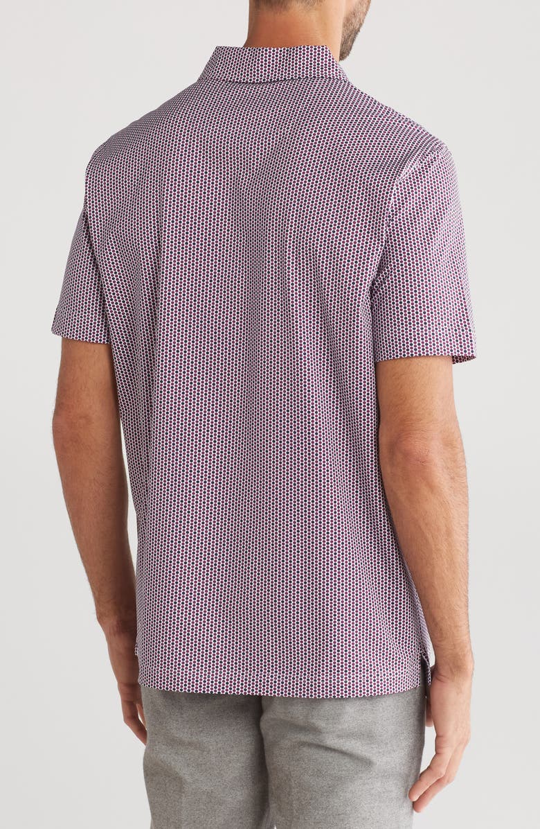 Bugatchi Micro Dot Stretch Cotton Polo, Alternate, color, Plum