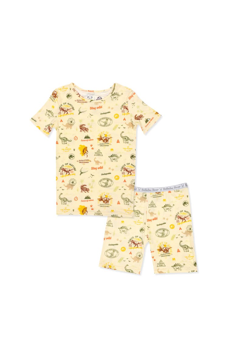 Bellabu Bear Jurassic Park Origins Kids 2-Piece Short Sleeve & Shorts Pajama Set, Main, color, Jurassic Park: Origins