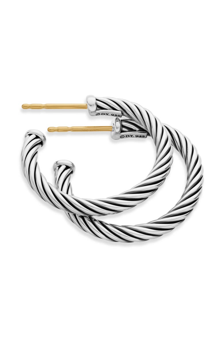 David Yurman Cable Hoop Earrings, Alternate, color, Silver