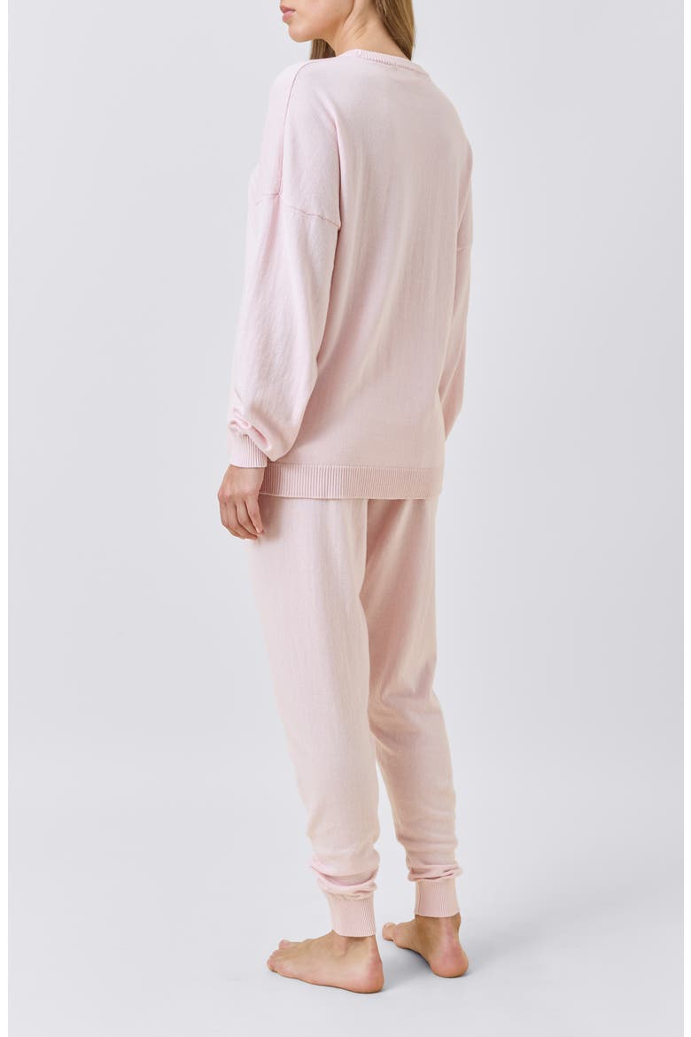 Cotton & Cashmere Crewneck Sweater, Alternate, color, PAPINELLE PINK