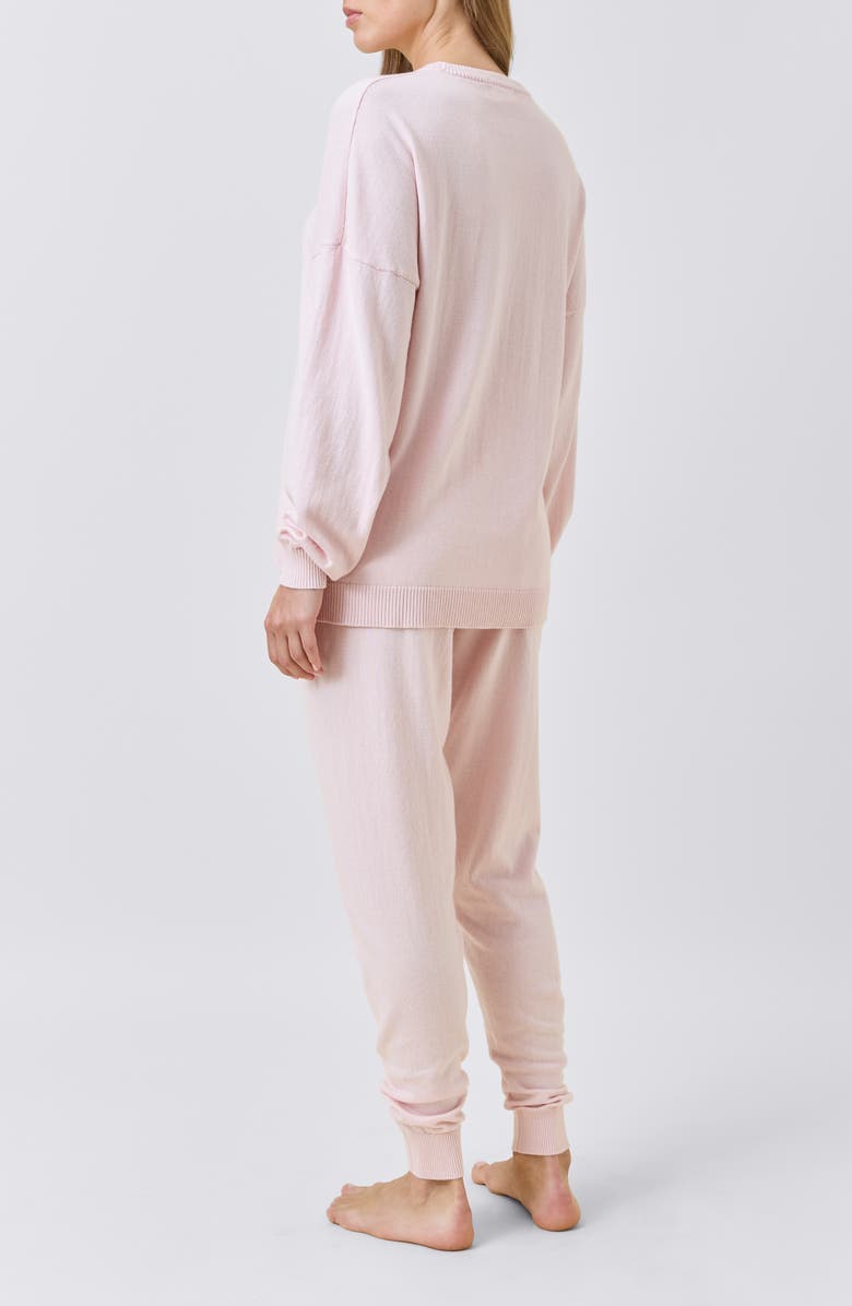 Papinelle Cotton & Cashmere Crewneck Sweater, Alternate, color, Papinelle Pink