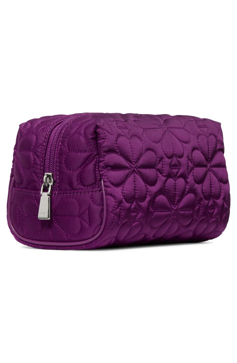 Kate Spade New York small tilly quilted fabric cosmetics case, Alternate, color, Nightshade