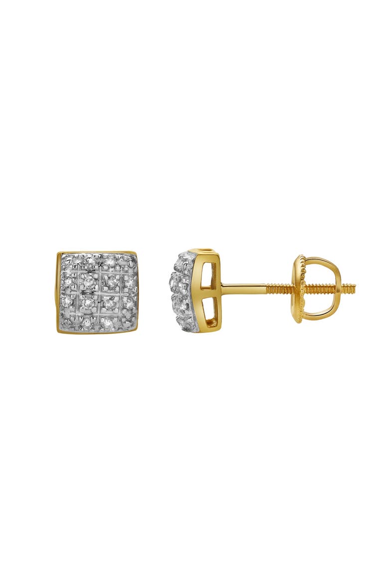 Nova 10K Yellow Gold Cluster Diamond Unisex Earrings - 0.09 Cts, Main, color, 10K Yellow Gold