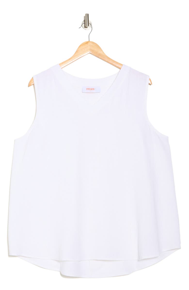 Renee C V-Neck Tank, Alternate, color, White
