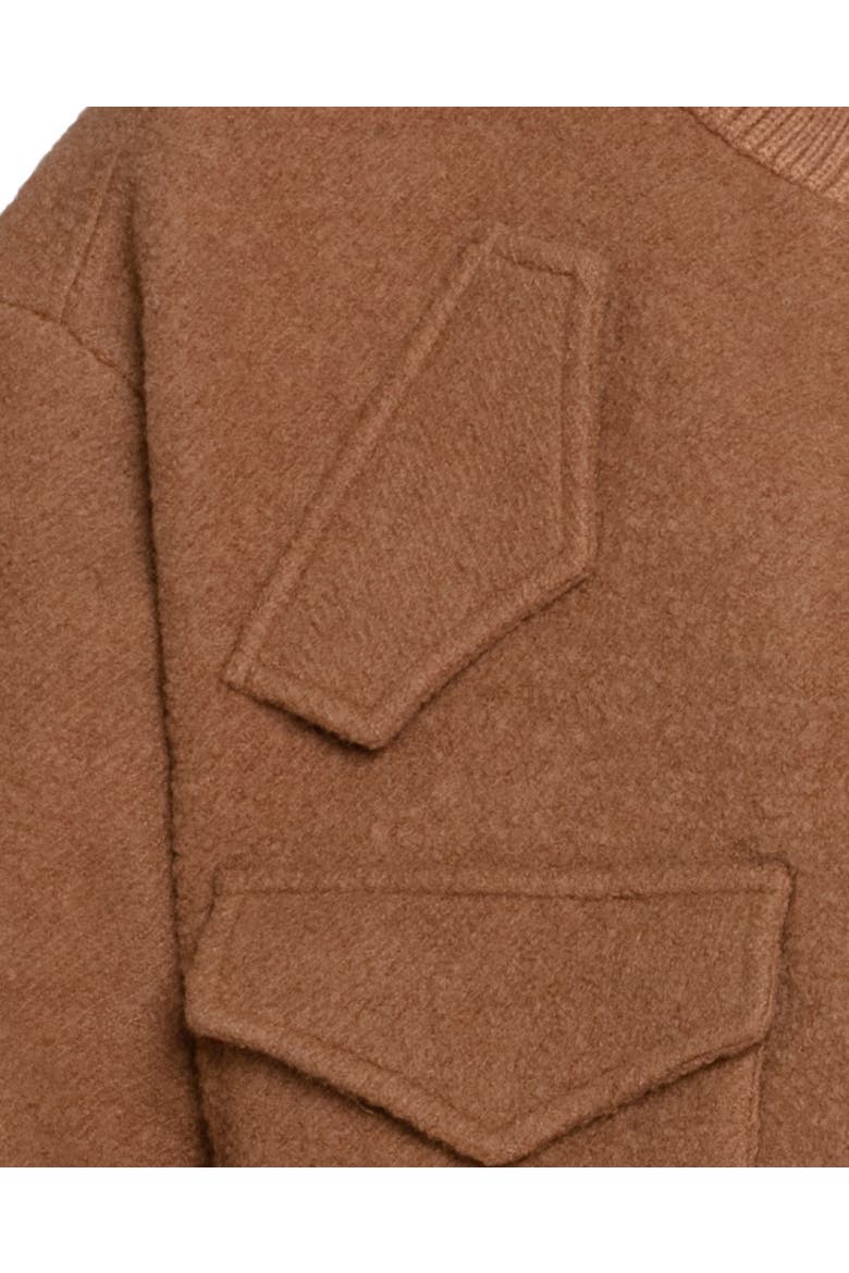 Crystal Skies Cropped Wool Rib Jacket, Alternate, color, Brown