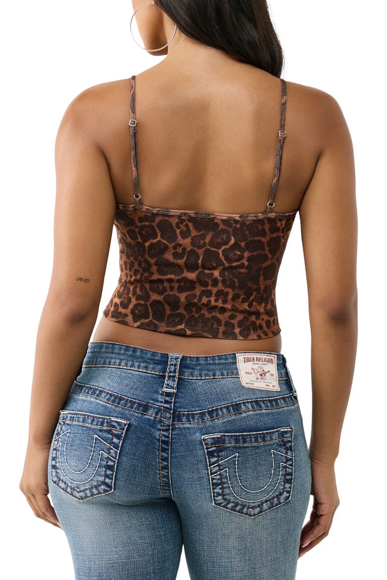 Crystal Logo Leopard Print Crop Camisole Tank, Alternate, color, LEOPARD