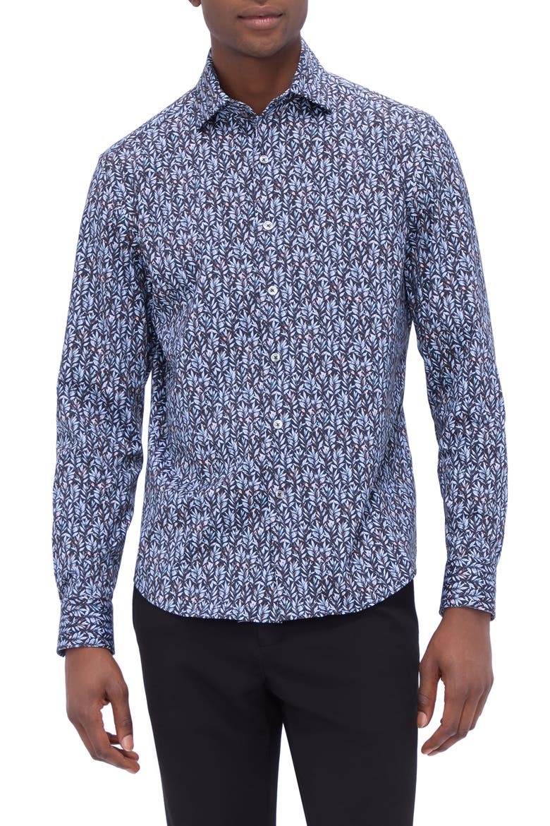 Devon OoohCotton® Button-Up Shirt, Main, color, BLACK