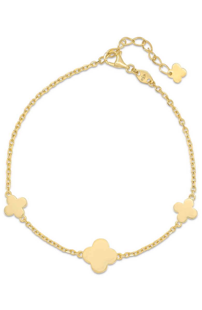 DEVATA Clover Chain Bracelet in 14K Gold, 10mm, Alternate, color, Yellow Gold