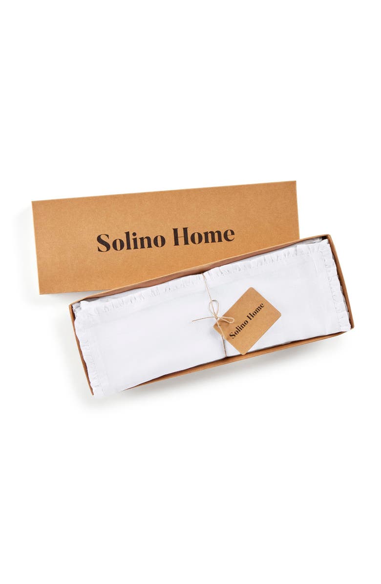 Solino Home Linen Placemats - Juliette Ruffle, 14" x 19" Inch, Alternate, color, White