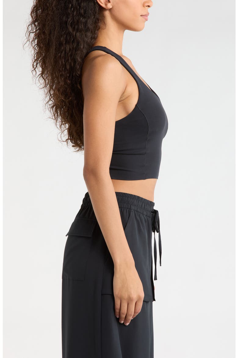 Revive Scoop Longline Bra, Alternate, color, PURE BLACK