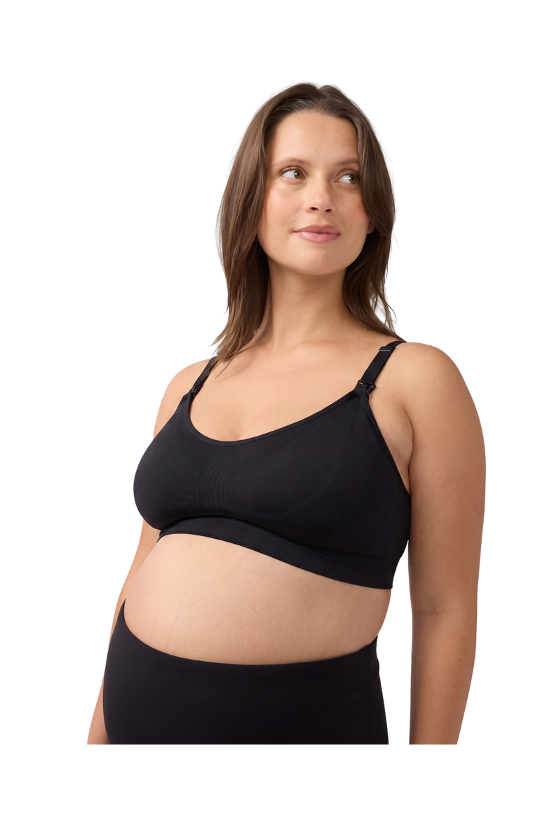 Seamless Nursing + Pumping Bra 2-Pack, Alternate, color, Black/Ash