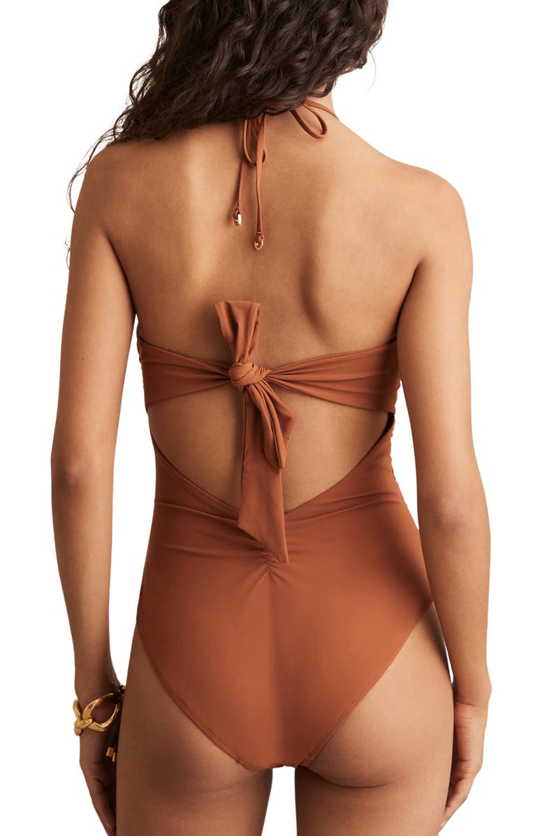 Reiss Rosella Cutout Lace-Up One-Piece Swimsuit, Alternate, color, 