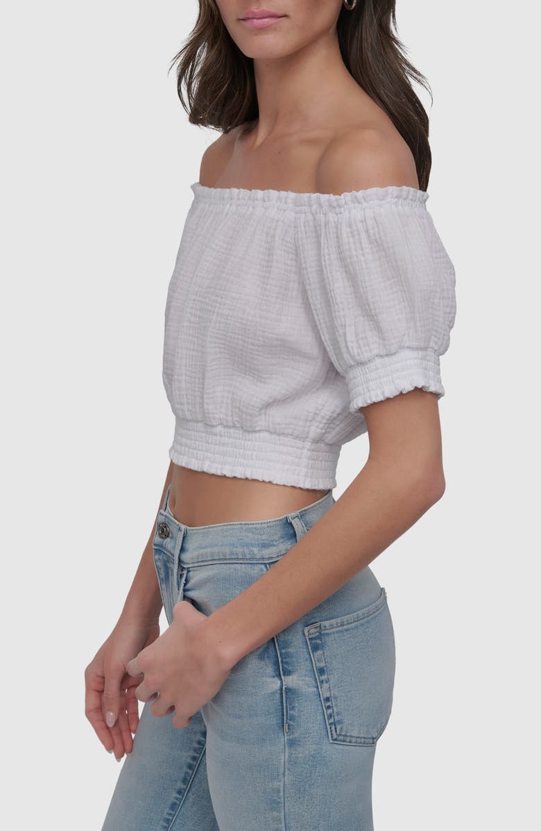 DKNY Jeans Off the Shoulder Crop Top, Alternate, color,