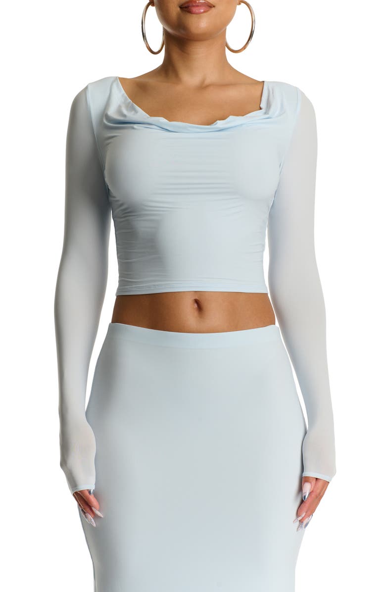 Naked Wardrobe Cowl Neck Crop Top, Main, color, 