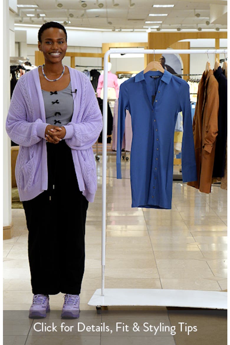 Brenner Asymmetric Long Sleeve Rib Polo Dress video