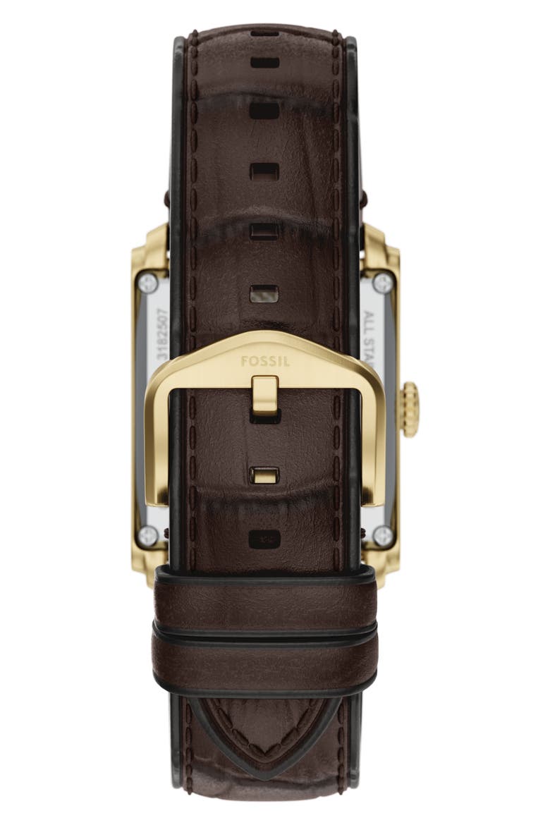 Carraway Open Heart Leather Strap Watch, 30mm x 42mm, Alternate, color, BROWN/ GREEN