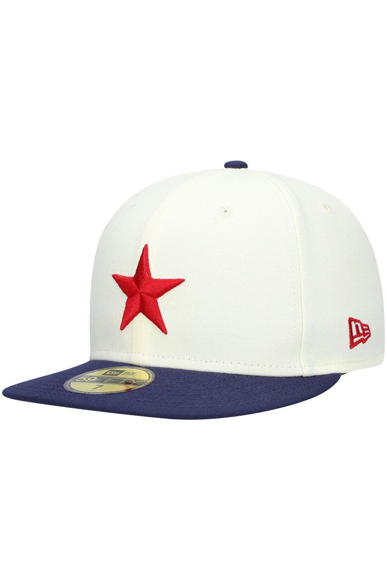 Men's New Era White Detroit Stars Cooperstown Collection Turn Back The Clock 59FIFTY Fitted Hat, Main, color, White
