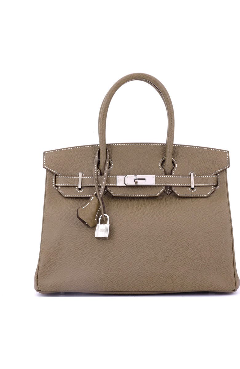 Pre-Owned Hermes Birkin Handbag Grey Epsom with Palladium Hardware 30, Main, color,