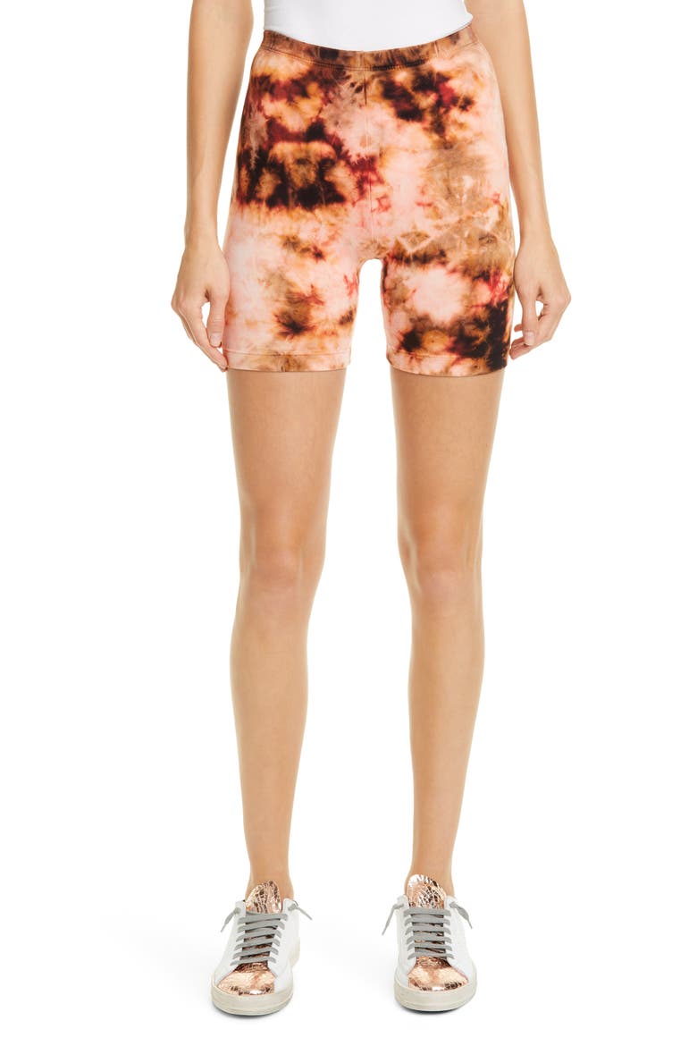 Milan Tie Dye Bike Shorts, Main, color, CHERRY CURRENT