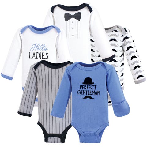 Soft Cotton Long-Sleeve Infant Bodysuit Bundle (5-Count) (Baby)