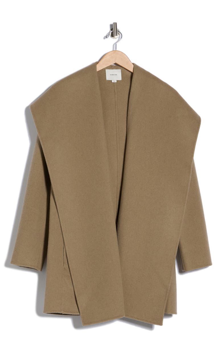 Vince Hooded Wool Blend Coat, Alternate, color, Moon Moss