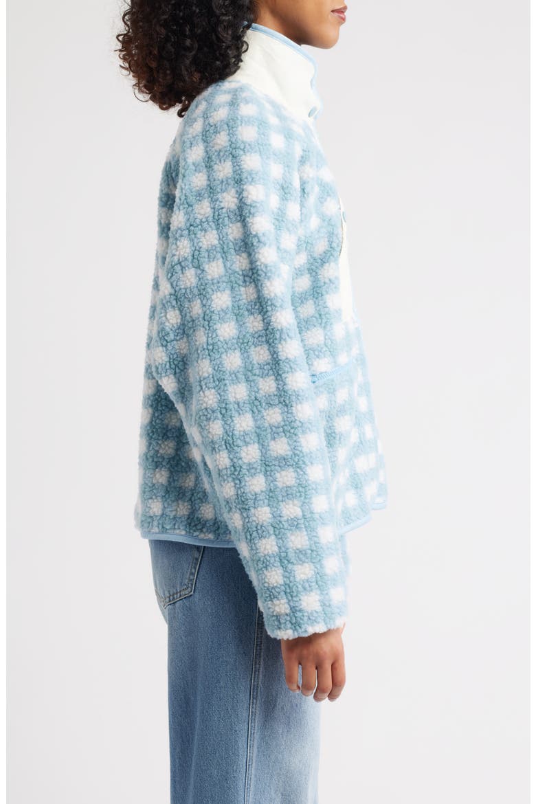 Gingham Grace Fleece Pullover, Alternate, color, SKY BLUE