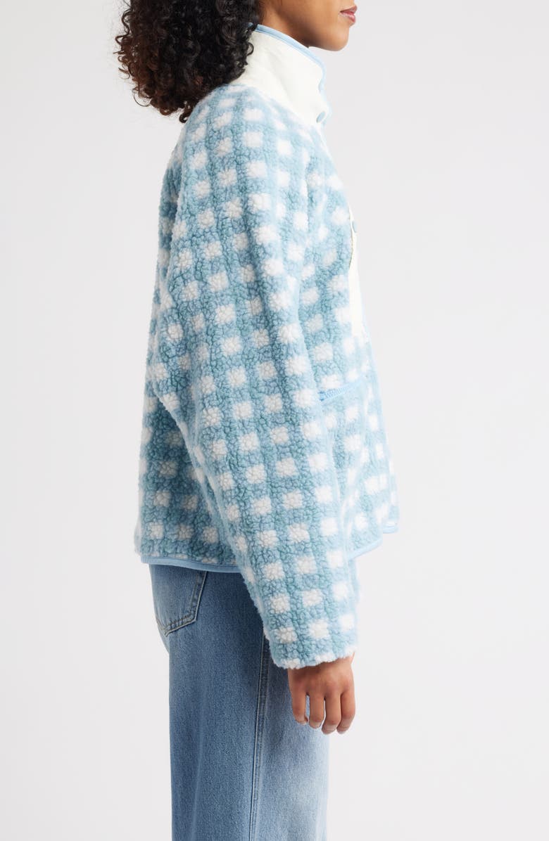HAPPY CAMP3R Gingham Grace Fleece Pullover, Alternate, color, Sky Blue