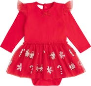 Sweet Wink Peppermint Swirl Christmas Long Sleeve Tutu Bodysuit