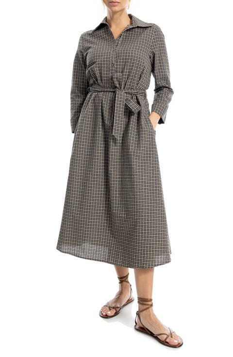Plaid Midi Shirtdress