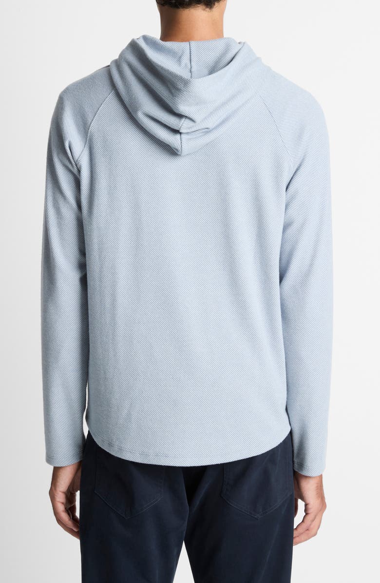 Vince Broken Twill Hoodie, Alternate, color, Parlor Blue/ Off White
